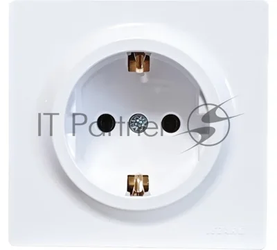 Розетка 1-мест. с заземл. LETO ПБТ белый LEZARD 752-0200-122B