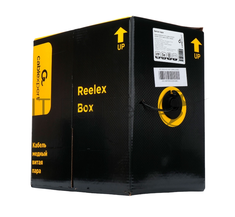 Кабель Cablexpert UPC-5051E-4-CU-OUT, UTP outdoor 4x2x0.51, медный, кат.5e, однож., 305м, box, черный