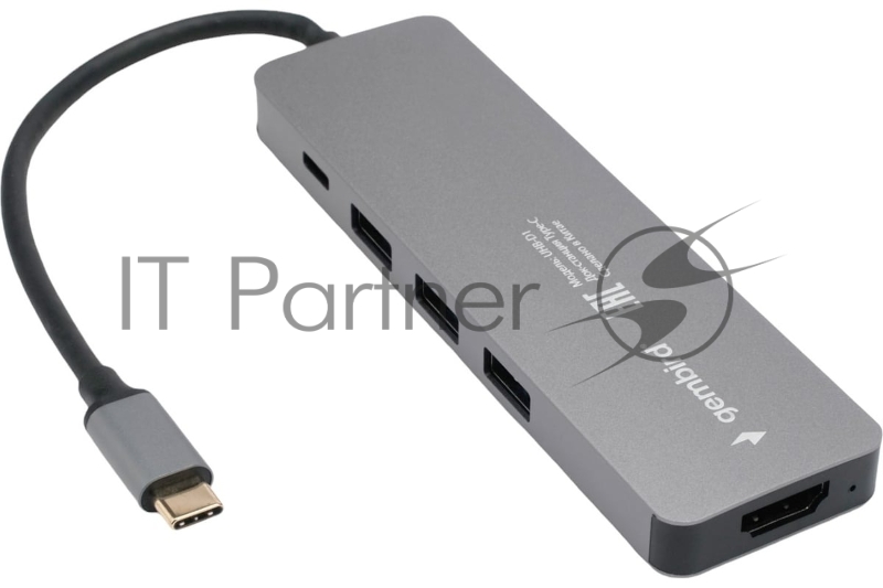USB-концентратор Gembird UHB-D1, USB Type-C, USB/USB Type-C/PD100W/HDMI, USB Type-C