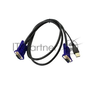 Кабель KVM ORIGO OKVMCU/A1A c разъемами VGA и USB, 1,8 м