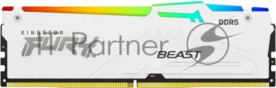 Оперативная память Kingston Fury Beast, DDR5, 16Gb (1x16GB), 5200MHz, CL40, DIMM, с радиатором, RGB, белый