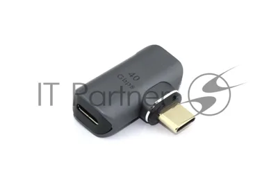 Переходник USB 4 Type-C мама-папа угловой с магнитным разъемом тип 1