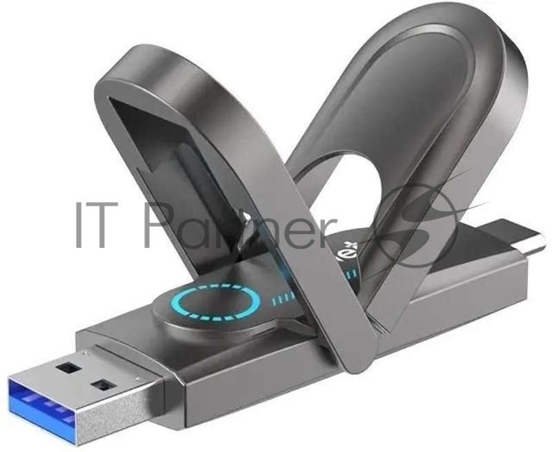 Флешка USB Netac US9 (NT03US9C-512G-32TA), 512Gb, USB 3.2 Gen2 Type-A/USB Type-C, R/W 1000/900, серебристый