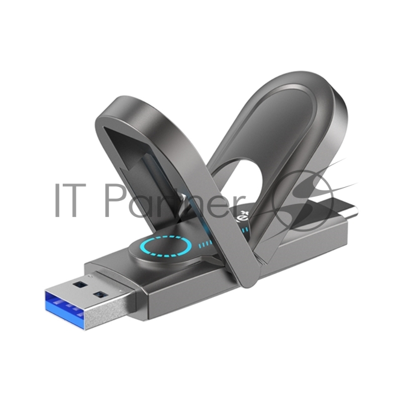 Флешка USB Netac US9 (NT03US9C-256G-32TA), 256Gb, USB 3.2 Gen2 Type-A/USB Type-C, R/W 1000/900, серебристый