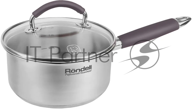 Ковш Rondell Akzent RDS-1386, 1.3 л, с крышкой, стальной