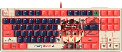 Клавиатура проводная A4Tech Bloody AT87 Proxy Boom USB бежевый/красный