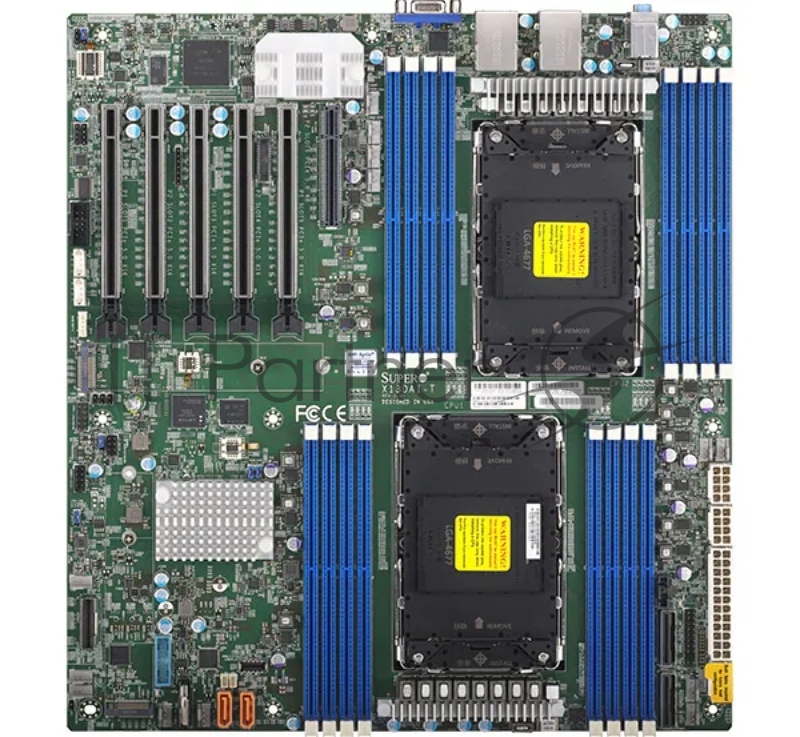 Материнская плата Supermicro MBD-X13DAI-T-B, LGA4677, Intel C741, 16xDDR5, 10xSATA, 2xM.2, 5xPCIe 5.0 x16, 1xPCIe 5.0 x8, D-Sub, 2x10Gb LAN, USB, E-ATX
