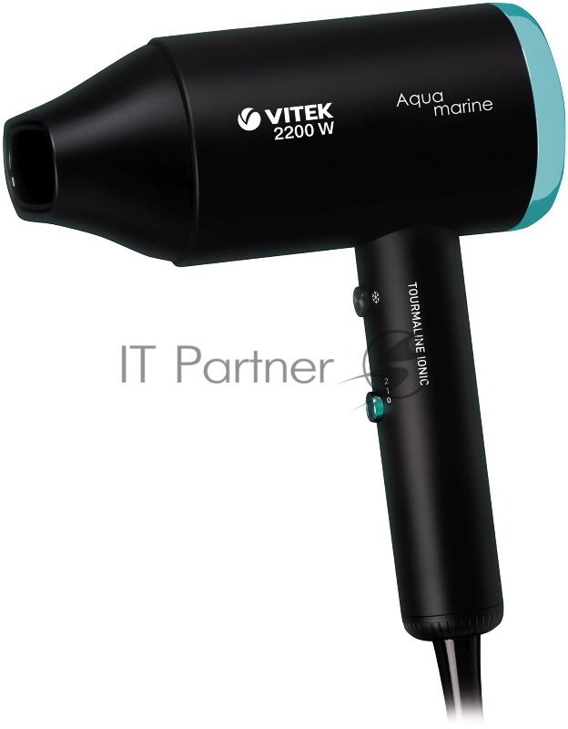 Фен VITEK VT-1324 черный/разноцветный, 2200 Вт, ионизация