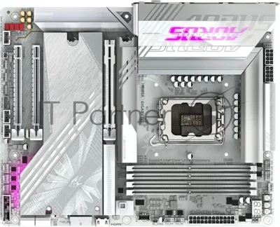 Материнская плата Gigabyte Z890 AORUS ELITE X ICE, LGA1851, Intel Z890, 4xDDR5, 4xSATA, 5xM.2, 1xPCIe 5.0 x16, 1xPCIe 4.0 x4, 1xPCIe 4.0 x1, 1xThunderbolt 4 USB-C, 2xUSB 3.2 Gen2, 4xUSB 3.2 Gen1, 4xUSB 2.0, 2x3.5 мм, 7.1, ATX