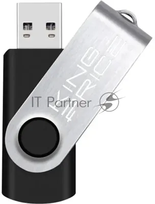 Флешка USB KingPrice KPFD2 (KPFD2A064ABK), 64Gb, USB 2.0, R/W 20/10, черный/серебристый