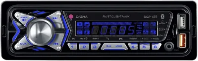 Автомагнитола Digma MCP-455, 1 DIN, Bluetooth, USB Type-A, AUX, пульт ДУ