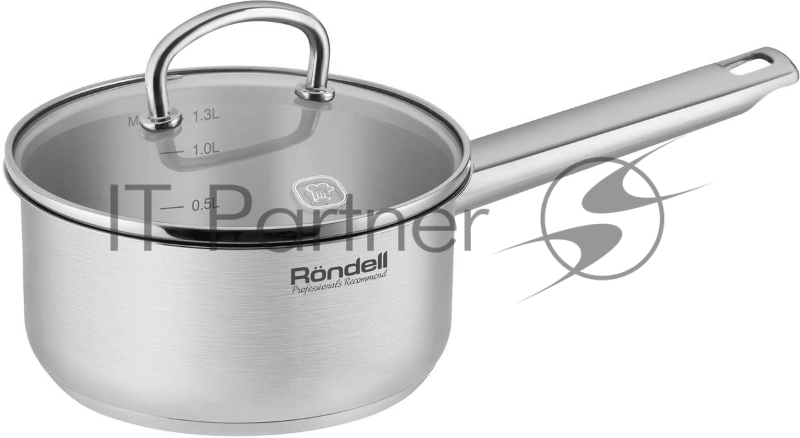 Ковш Rondell Solo RDS-1601, 1.3л, с крышкой, стальной