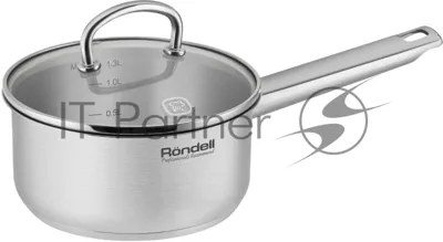 Ковш Rondell Solo RDS-1601, 1.3л, с крышкой, стальной