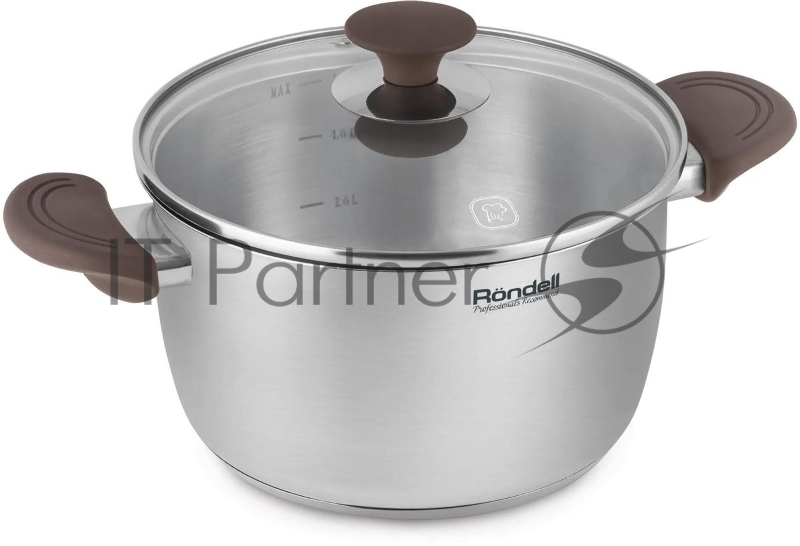 Кастрюля Rondell Coffee Bean RDS-1645, 5.7 л, 24 см, без крышки, стальной