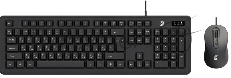 Комплект клавиатура+мышь Oklick S605 проводной, USB, 2400 DPI, чёрный