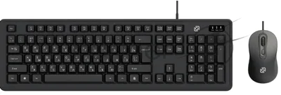 Комплект клавиатура+мышь Oklick S605 проводной, USB, 2400 DPI, чёрный