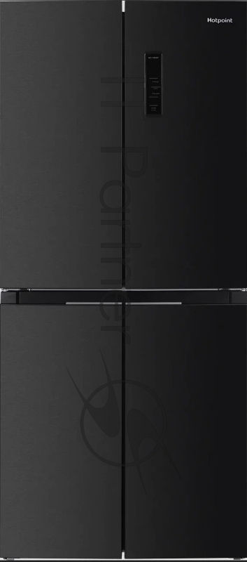 Холодильник Hotpoint HFL4 522I XBR черный трехкамерный 266/160 л морозилка снизу, No Frost, Side by Side