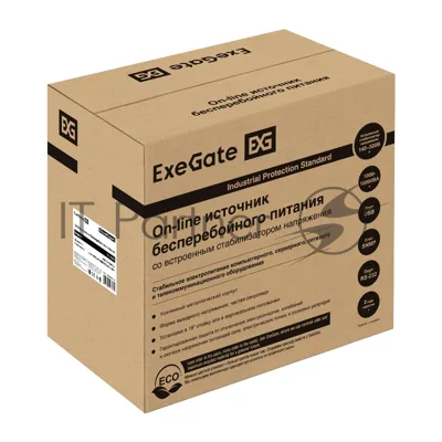 Источник бесперебойного питания On-line ExeGate PowerExpert TL-2000.LCD.AVR.3SH.USB.RS232.SNMP 2000VA/2000W, On-Line, PF=1, LCD, 3*Schuko, RS232, USB, SNMP-slot, встроенные батареи 12V 7.2Ah - 4шт, Tower, металлический корпус, черный
