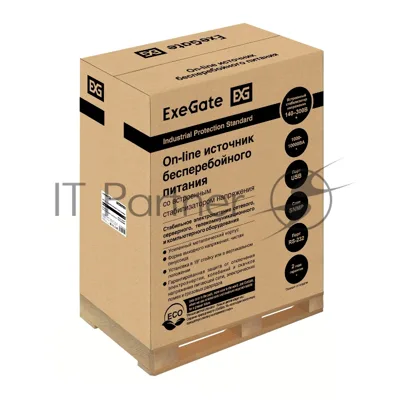 Источник бесперебойного питания ExeGate PowerExpert TL-575-10kVA.240V.LCD.AVR.T.USB.RS232.SNMP / 10000 ВА / 10000 Вт / клеммы