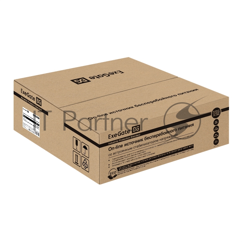 Источник бесперебойного питания ExeGate PowerExpert ULS-575-6kVA.LCD.AVR.T.USB.RS232.SNMP.2U / 6000 ВА / 6000 Вт / клеммы