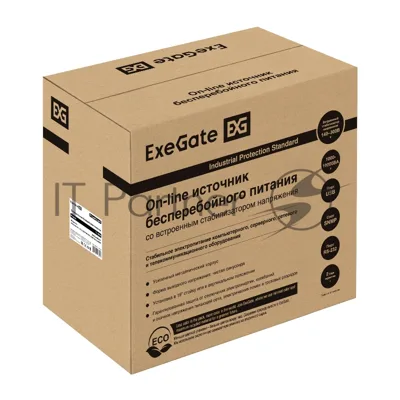 Источник бесперебойного питания On-line ExeGate PowerExpert TL-2000.72V.LCD.AVR.4SH.USB.RS232.SNMP 2000VA/2000W, On-Line, PF=1, LCD, 4*Schuko, RS232, USB, SNMP-slot, встроенные батареи 12V 7.2Ah- 6шт, возможность подключения до 4 внешних батарейных блоков 72В, Tower, металлический корпус, Black