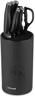 Набор кухонных ножей Rondell Florett RD-1582, черный
