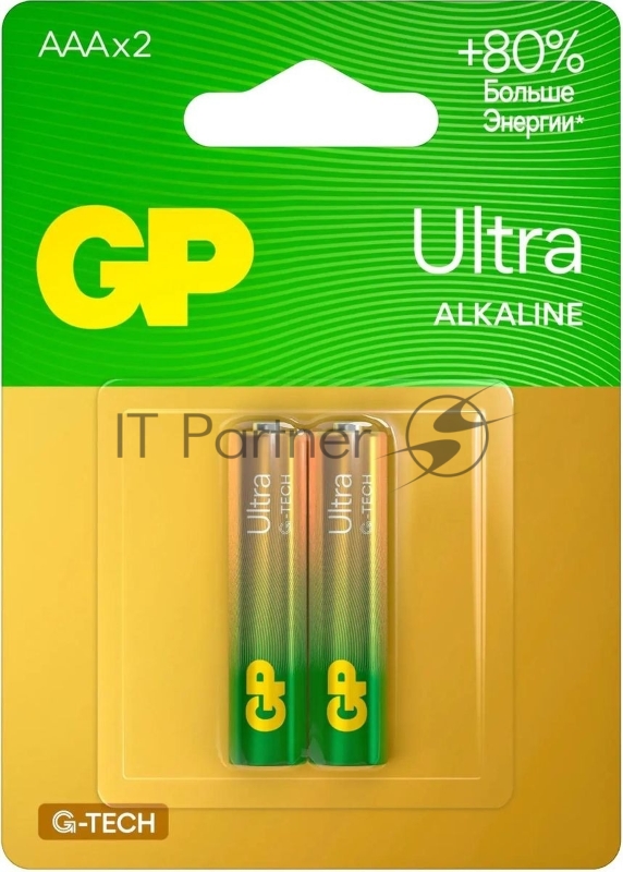 Батарея GP Ultra Alkaline 24AUA21-2CRSBC2 AAA (2шт)