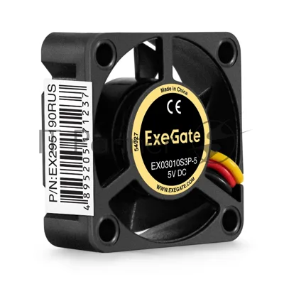 Вентилятор для корпуса ExeGate EX03010S2P-5 черный, 30 мм, 9000 об/мин, 25 дБ, 3 pin