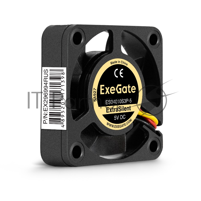 Вентилятор для корпуса ExeGate ExtraSilent ES04010S3P-5 черный, 40 мм, 4500 об/мин, 22 дБ, 3 pin
