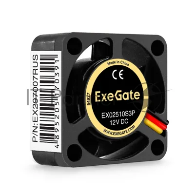 Вентилятор для корпуса ExeGate EX02510S3P черный, 25 мм, 10000 об/мин, 22 дБ, 3 pin