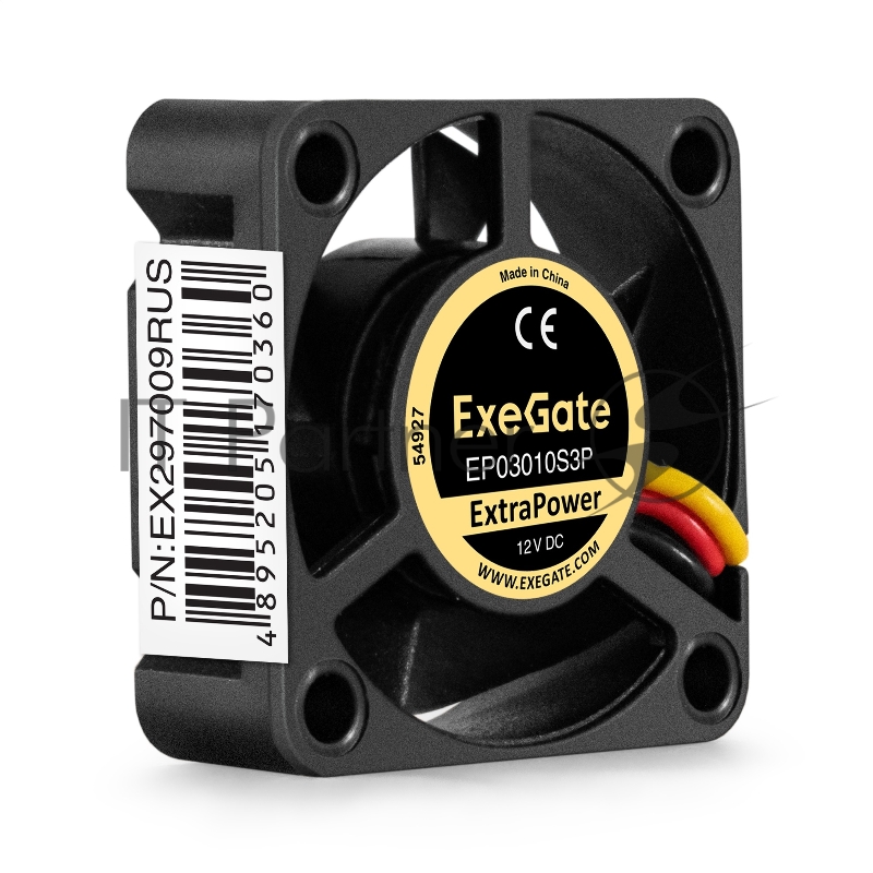 Вентилятор для корпуса ExeGate ExtraPower EP03010S3P черный, 30 мм, 10500 об/мин, 29 дБ, 3 pin