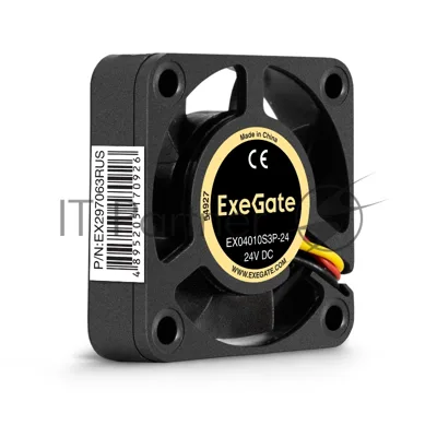Вентилятор для корпуса ExeGate EX04010S3P-24 черный, 40 мм, 7500 об/мин, 37.5 дБ, 3 pin