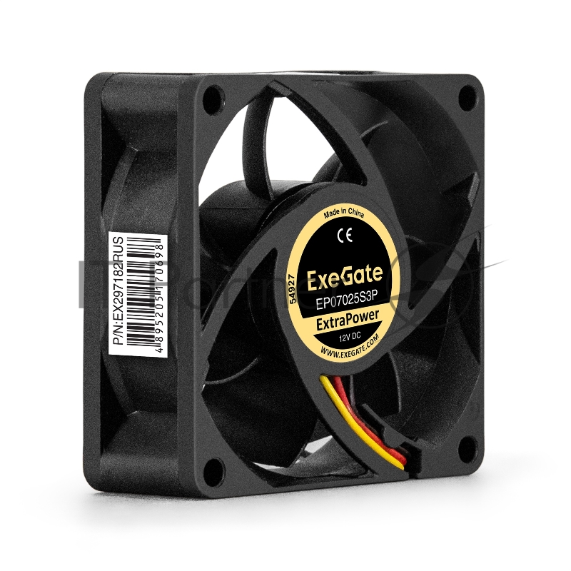 Вентилятор для корпуса ExeGate ExtraPower EP07025S3P черный, 70 мм, 4800 об/мин, 46.2 дБ, 3 pin