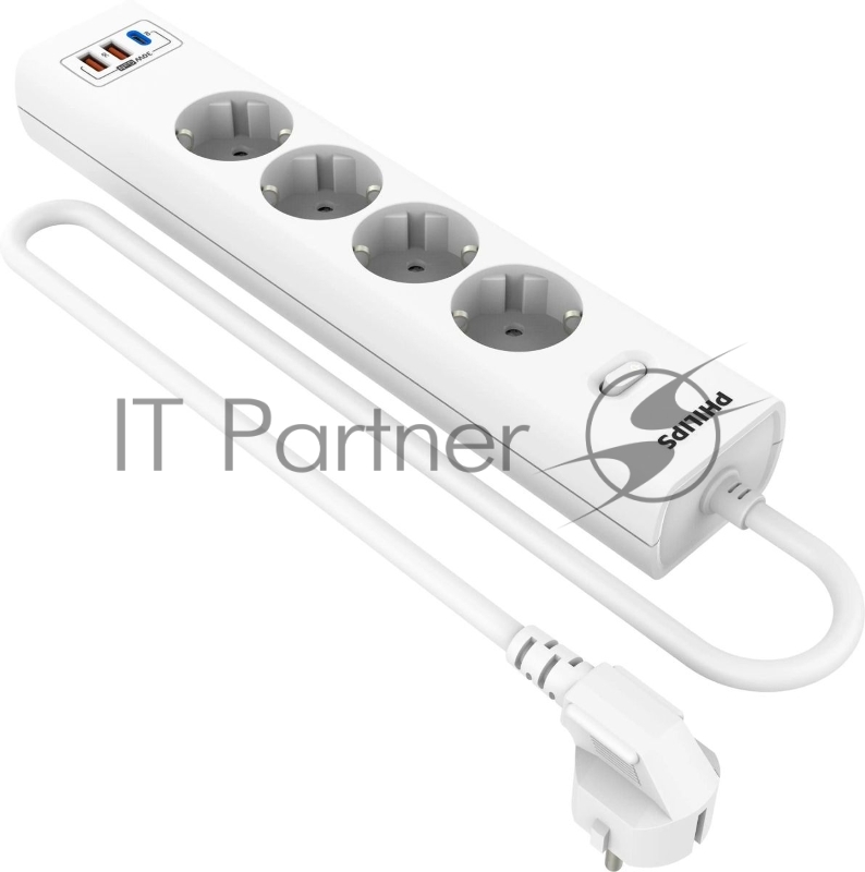 Сетевой фильтр Philips CHP8246WB/51 3м, 4 розетки, белый
