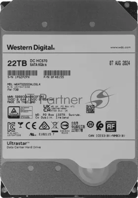 Жесткий диск Western Digital HDD Server Ultrastar DC HC570 WUH722222ALE6L4 22TB 7200rpm SATA-III 512Mb 3.5"