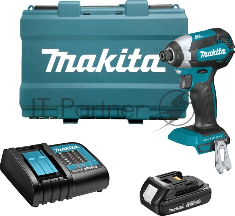 Дрель-шуруповерт Makita DTD153SY, 18 В, 1,5 Ач, 170 Нм, бесщеточный, ударный