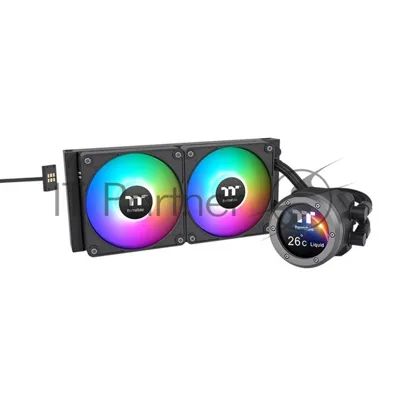 Система жидкостного охлаждения Thermaltake TH280 V2 Ultra EX ARGB Sync черный, 280 мм, 2x140 мм, 500-2000 об/мин, 4 pin PWM, ARGB, ЖК-дисплей