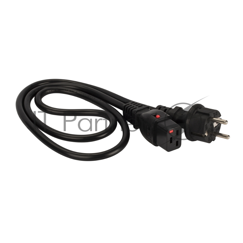 Шнур питания Lanmaster LAN-PP19L/SH-1.0-BK C19-Schuko проводник.:3x1.5мм2 1м 220В 16А черный