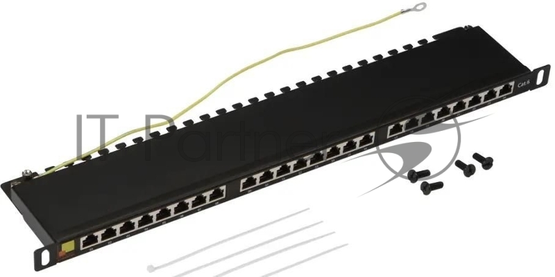 Патч-панель Lanmaster LAN-PPC24S6 19" 0.5U 24xRJ45 кат.5E STP