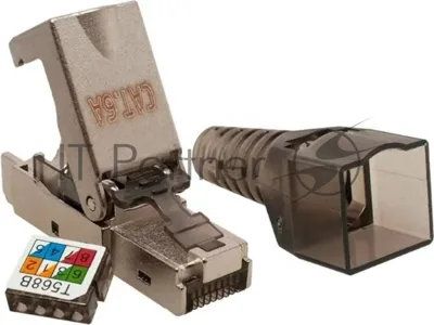 Коннектор Suprlan 10-0240-1, STP cat.6a RJ45 с защитным колпачком, серый