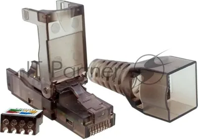 Коннектор Suprlan 10-0239-1, UTP cat.6a RJ45, с защитным колпачком, прозрачный