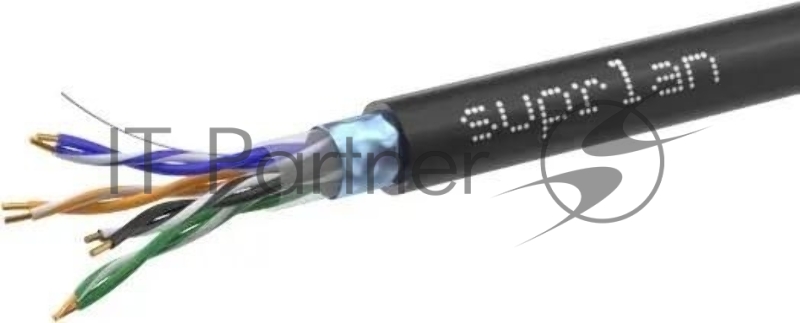 Кабель информационный Suprlan Standard 01-1028-1, кат.5E FTP 4 парыX24AWG, PE внешний 305м, черный