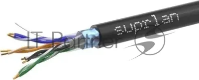 Кабель информационный Suprlan Standard 01-1028-1, кат.5E FTP 4 парыX24AWG, PE внешний 305м, черный