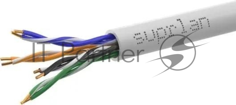 Кабель информационный Suprlan Premium 01-0307-1, cat.5e U/UTP 4 пары 24AWG LSZH, универсальный, 305м, серый
