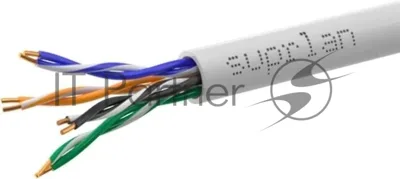 Кабель сетевой информационный Suprlan 01-0333-1, cat.5e U/UTP, 4 пары, 24AWG, PVC, внутренний, 50м, серый
