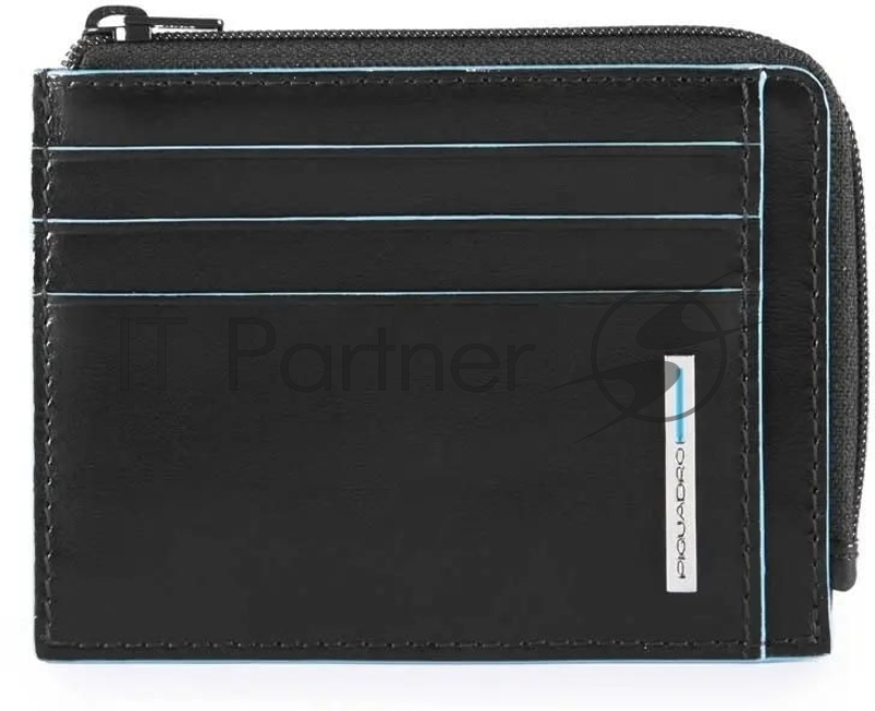 Чехол для кредитных карт Piquadro Blue Square PP4822B2R/N, натур.кожа, черный