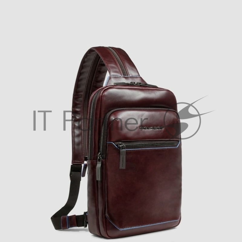 Рюкзак слинг мужской Piquadro Blue Square CA6589B2/MO, кожа, красное дерево