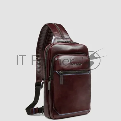 Рюкзак слинг мужской Piquadro Blue Square CA6589B2/MO, кожа, красное дерево
