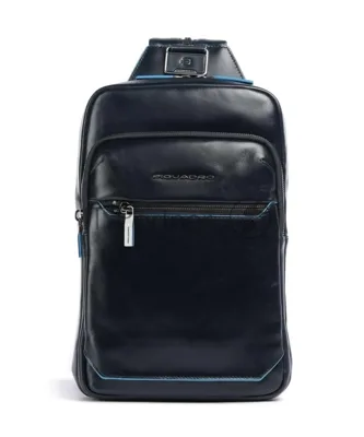 Рюкзак слинг мужской Piquadro Blue Square CA6589B2/BLU2, кожа, темно-синий