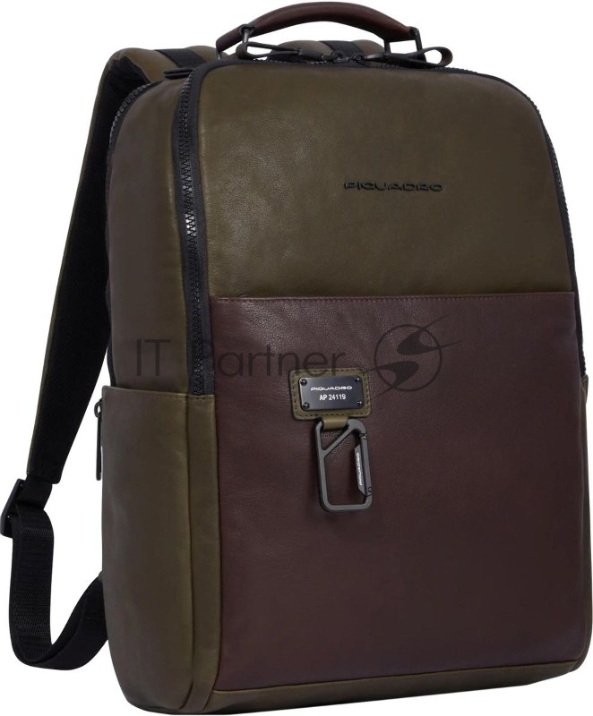 Рюкзак Piquadro Harper CA4818AP/VETM, кожа, зеленый/темно-коричневый